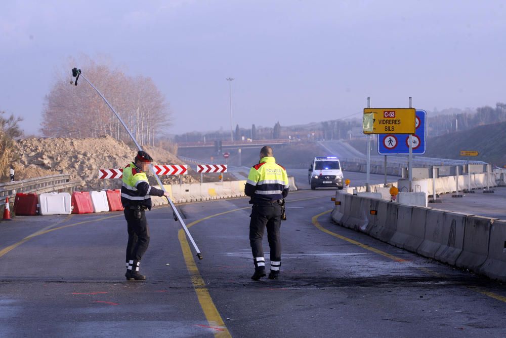 Accident de trànsit múltiple amb tres ferits a l'N-II a Sils