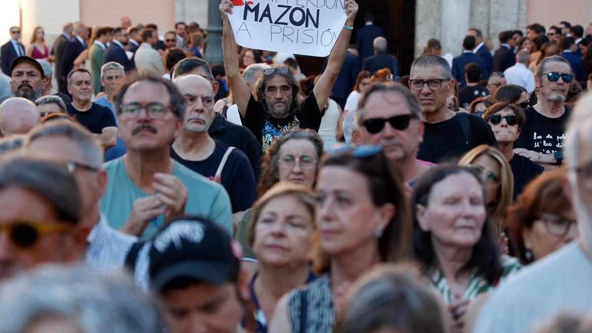 Imagen de la manifestación contra la gestión de la dana este sábado