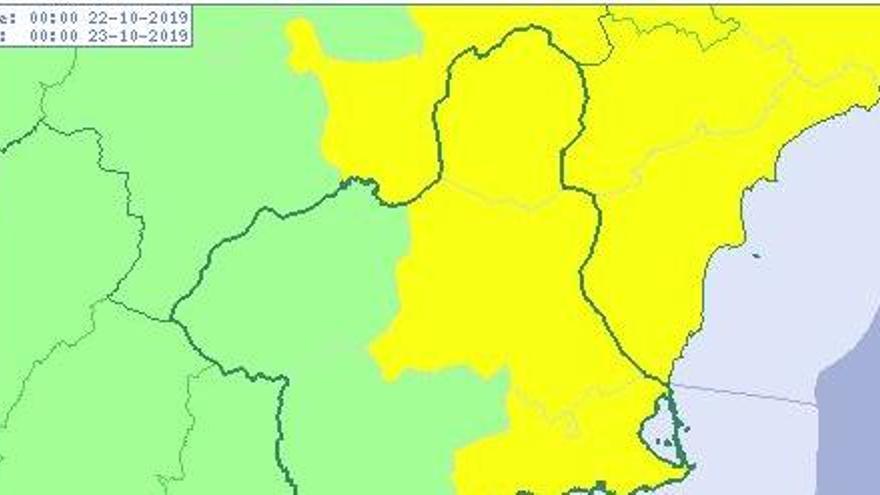 La AEMET activa el aviso amarillo por lluvias para el martes