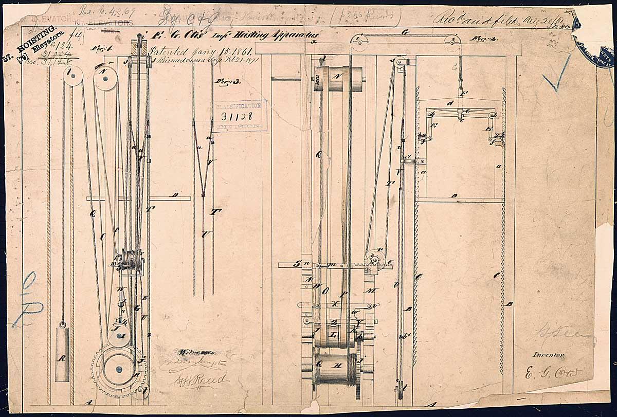 Patente del primer ascensor de Elisha Otis