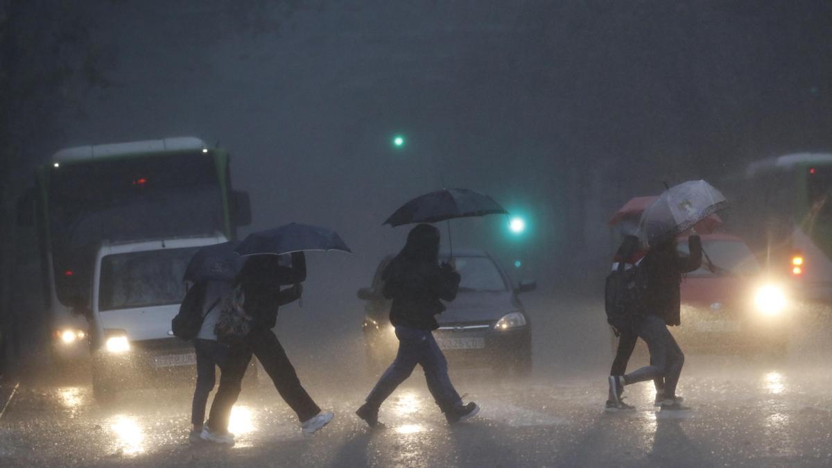 Lluvia en el centro de Córdoba.