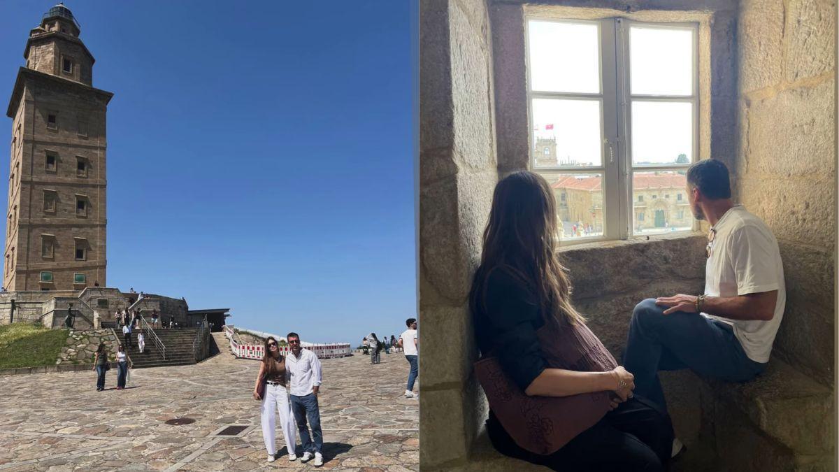 Sara Carbonero y Jota Cabrera durante su escapada por Galicia