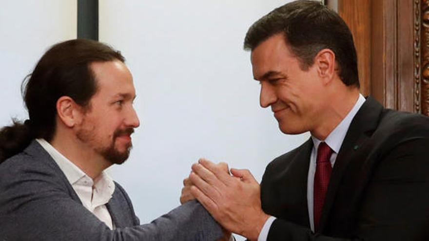 Pablo Iglesias y Pedro Sánchez.