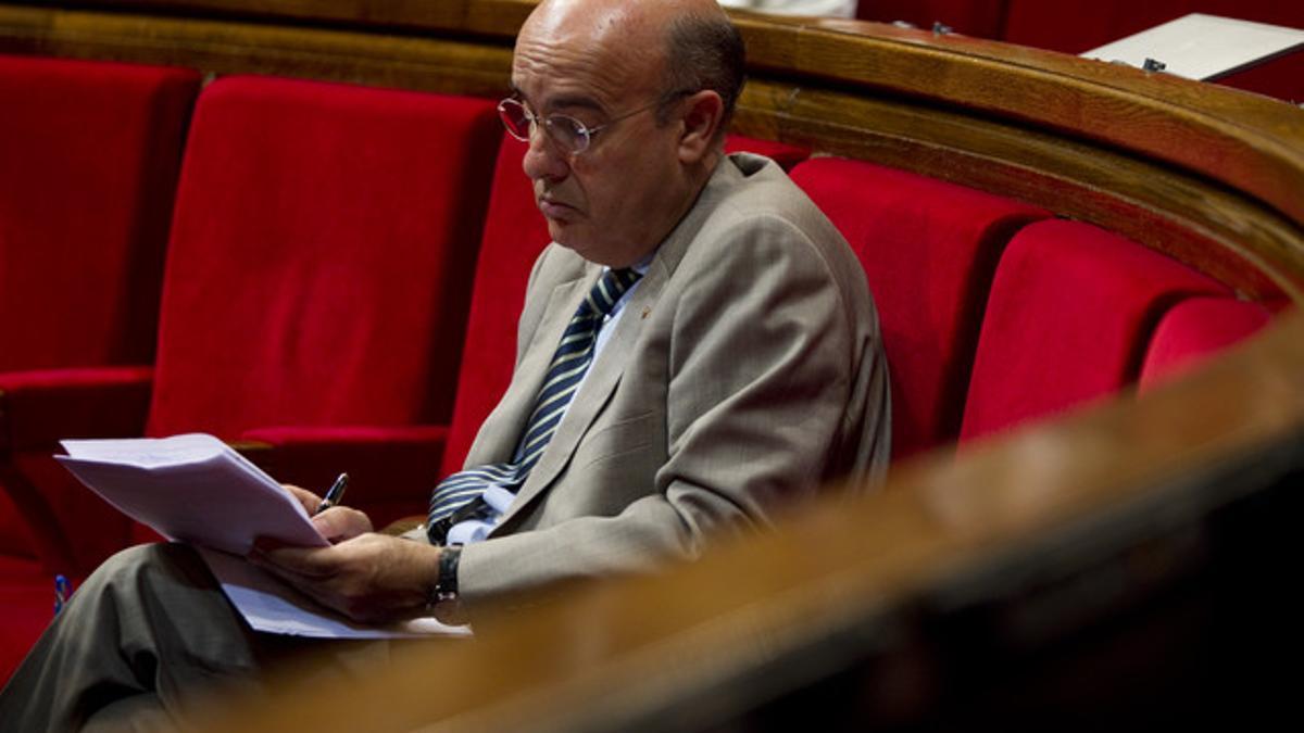 El 'conseller' de Salut, Boi Ruiz, durante una sesión del Parlament, el pasado octubre.