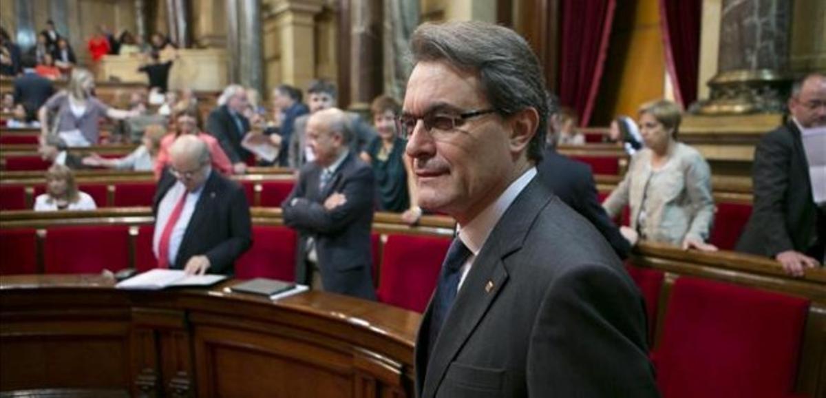 Artur Mas, en una sessió de control al Parlament.