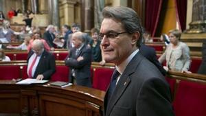 Artur Mas, en una sesión de control en el Parlament.