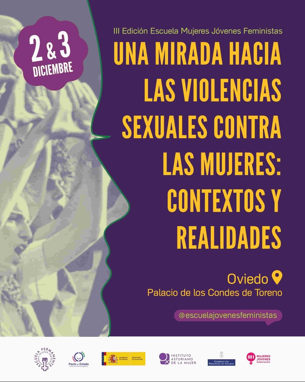 Cartel de la III Edición de la Escuela de Mujeres Jóvenes Feministas.