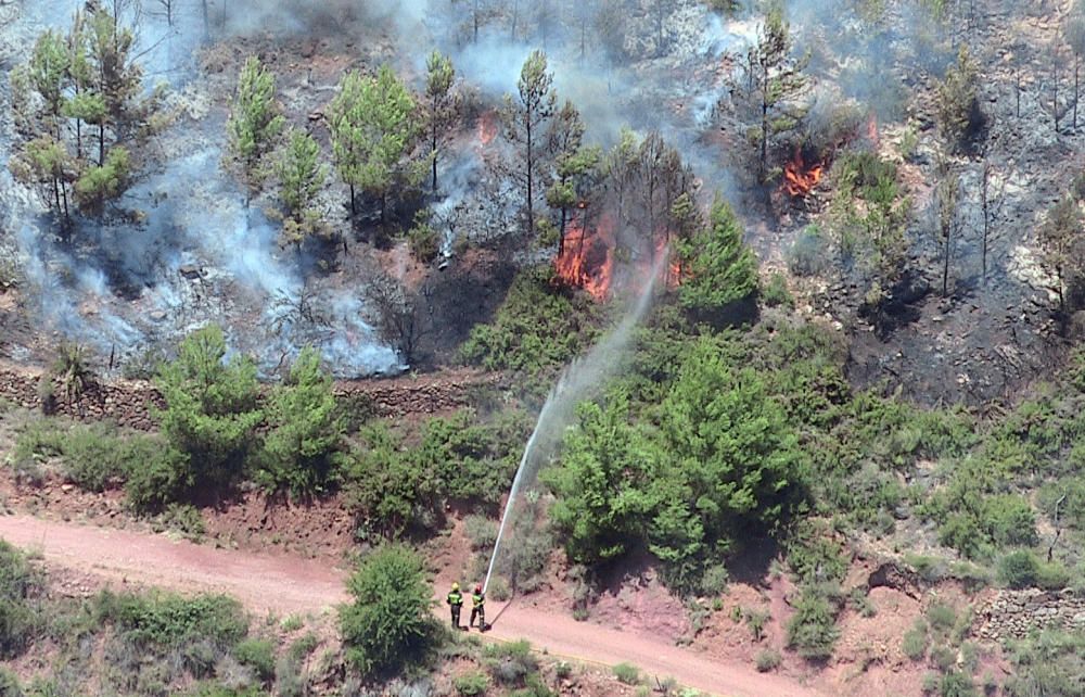 Un incendio amenaza la Calderona en Gátova