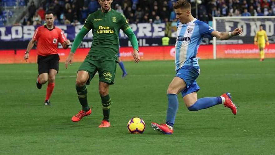 Iván Alejo, en el encuentro contra la UD Las Palmas