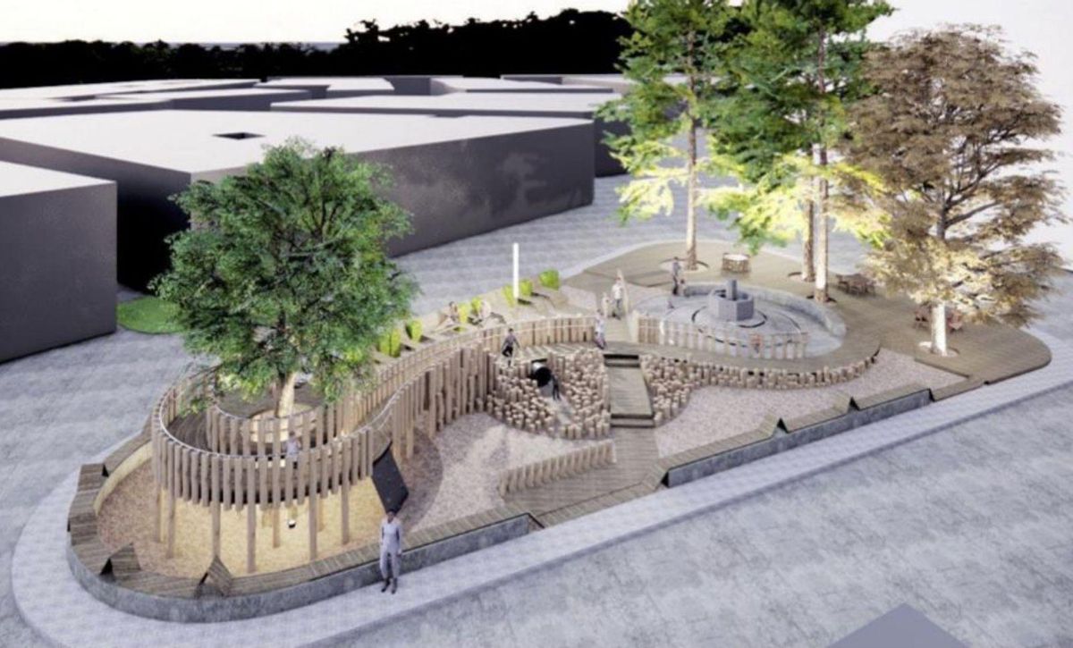 Maqueta del futuro parque de Campo da Torre. | // FDV