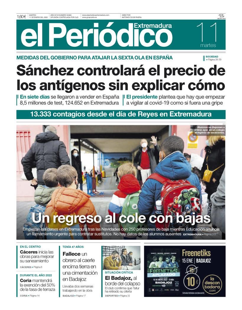 Consulta la portada correspondiente al día 11 de enero del 2022