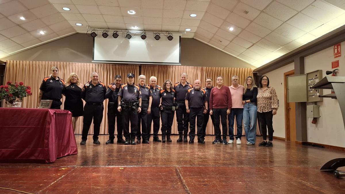 Los voluntarios de Protección Civil en el acto