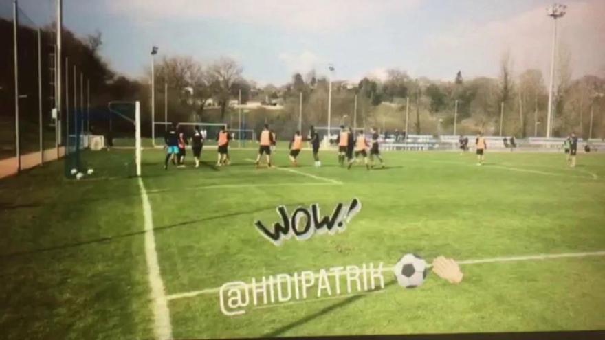 El golazo de Hidi ante el Vetusta en el entrenamiento del Oviedo