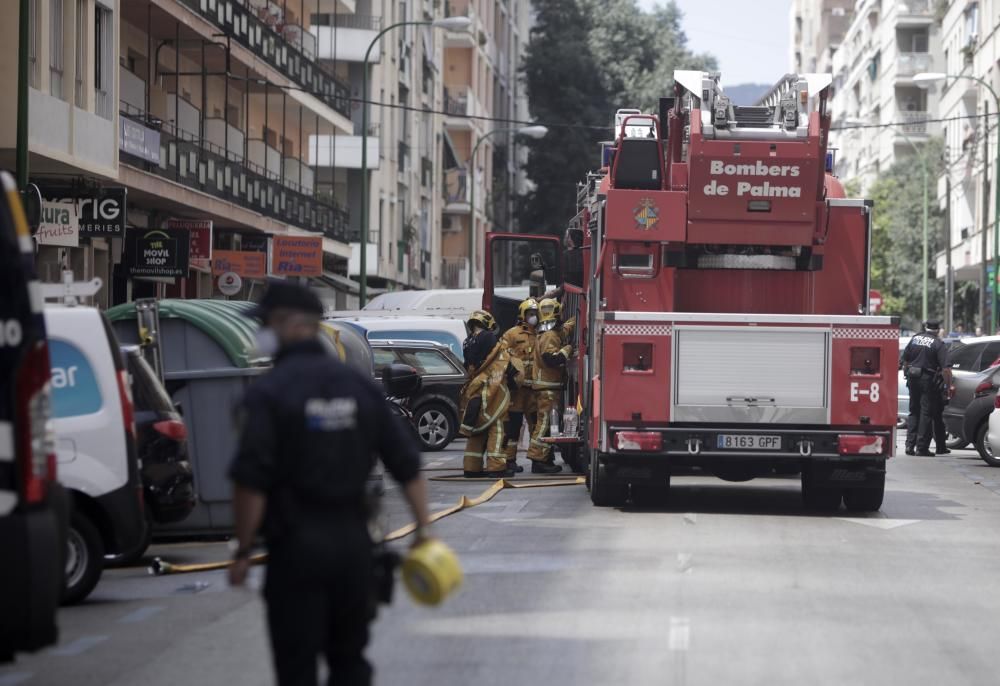 Incendio en la calle Andreu Feliu en Palma