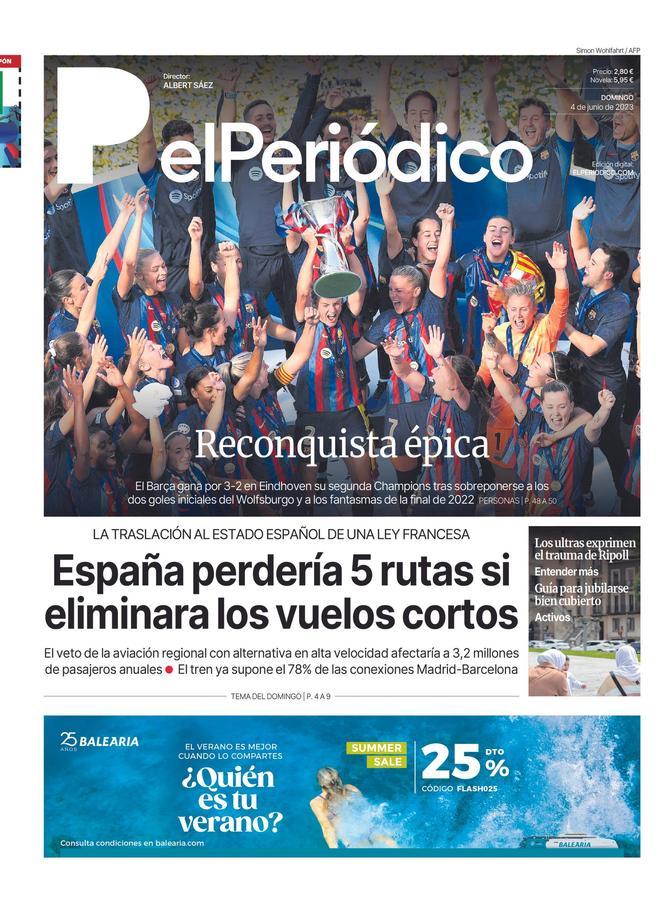 La portada d’EL PERIÓDICO del 4 de juny del 2023