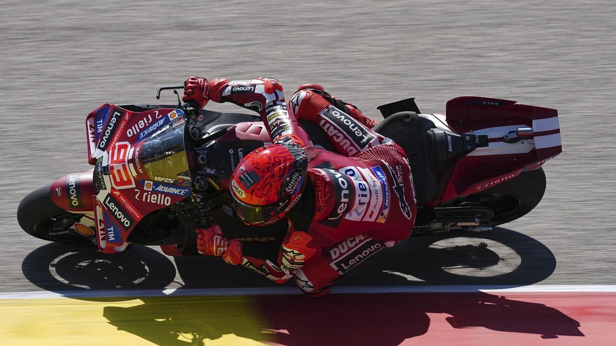 Marc Márquez, en una de las sesiones en Sachsenring