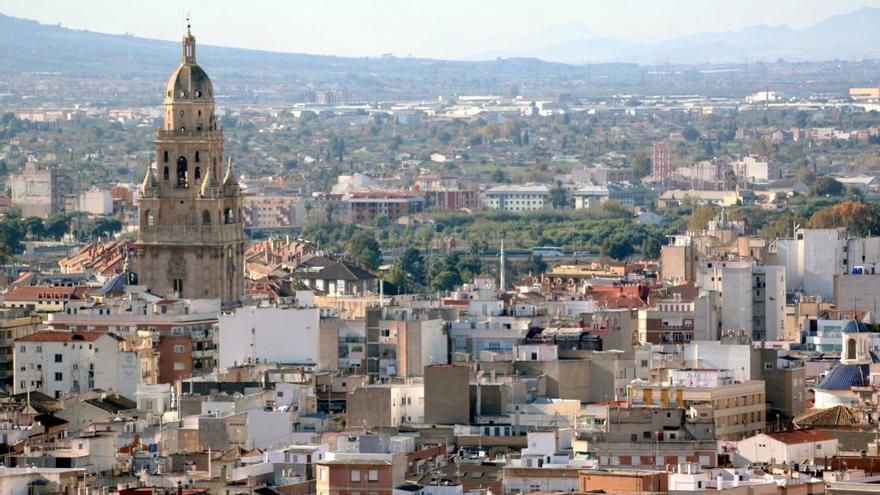 Vista aérea de la zona urbana de Murcia que será estudiada mediante una nueva cartografía digital.