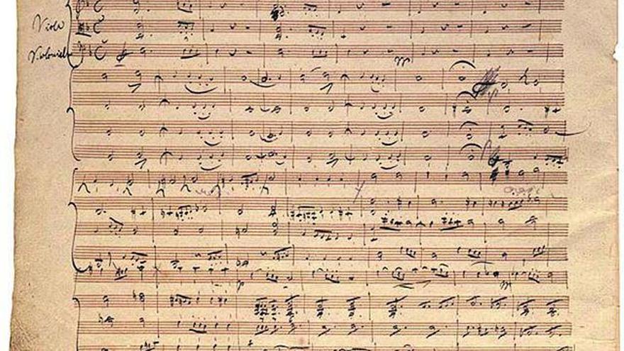 Manuscrit de La mort i la donzella de Schubert.