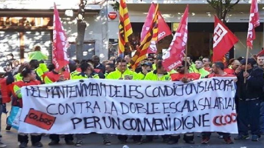 Protestes de treballadors de Figueres, en una imatge d&#039;arxiu.