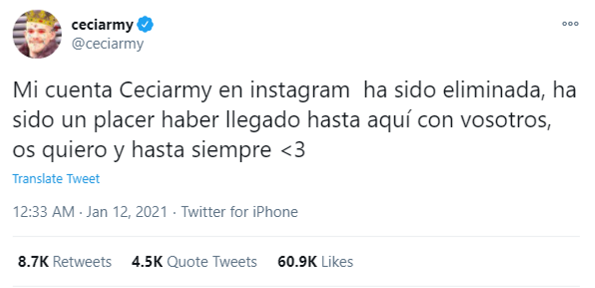 ¿Qui és Ceciarmy i per què ha desaparegut el seu compte d’Instagram?