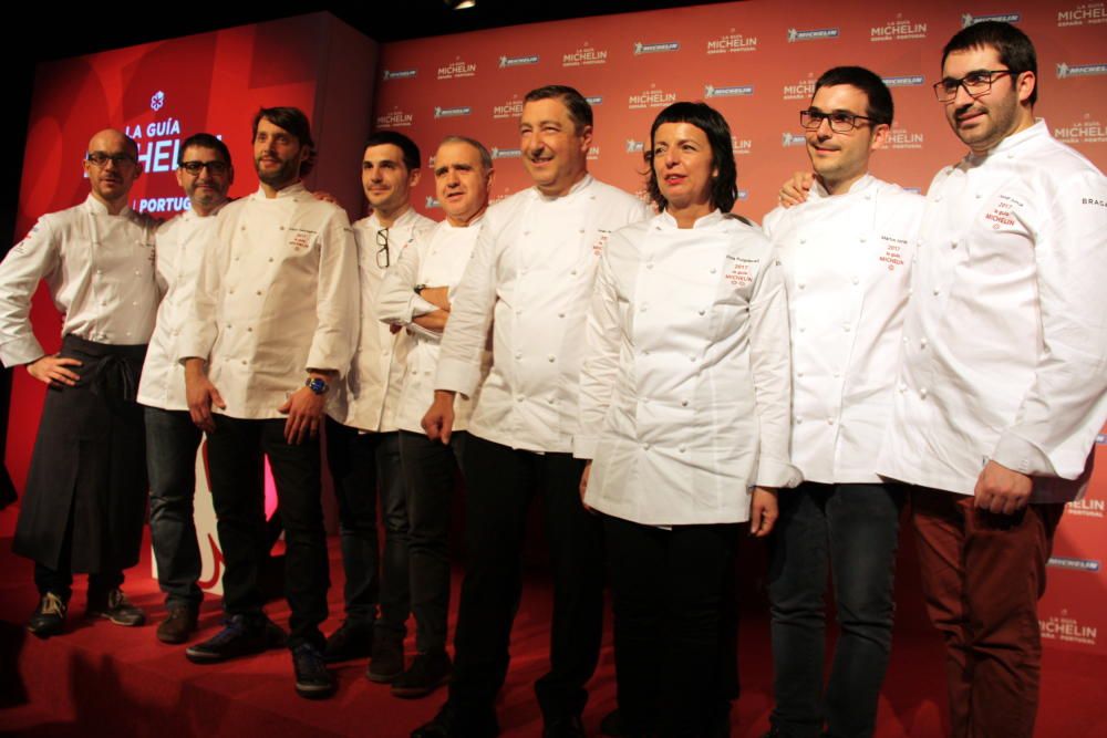 Una representació dels cuiners gironins que han ofert el sopar degustació a la Gala Michelin