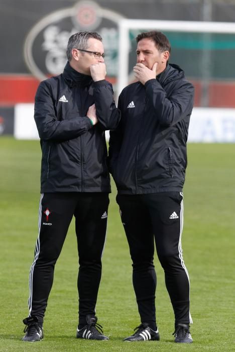 El Celta ultima los preparativos para medirse al Gijón en el Molinón. Ayer se entrenador todos los jugadores con la excepción de Bongonda, con una amigdalistis, y Fontás