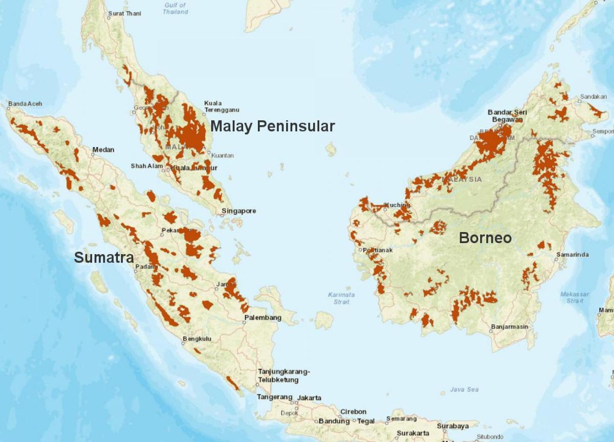 Área de distribución de la especie