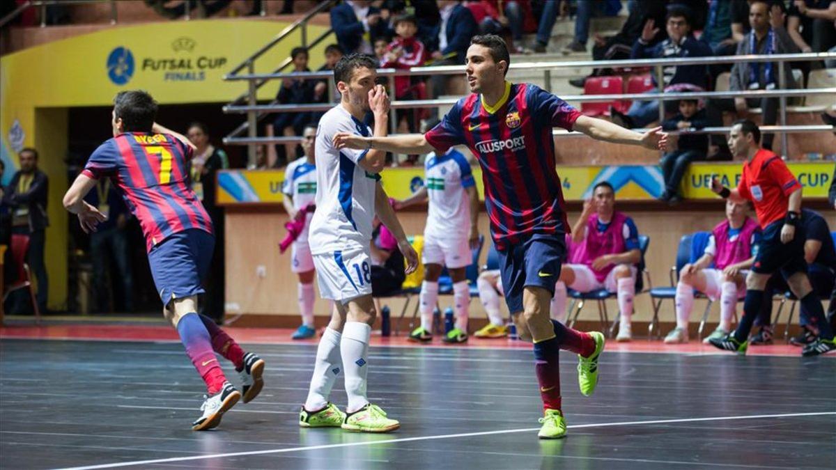 Aicardo y Dyego, en la final que ganó el Barça en Baku en 2014