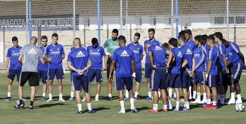 Entreno de hoy del Real Zaragoza en la Ciudad Deportiva.