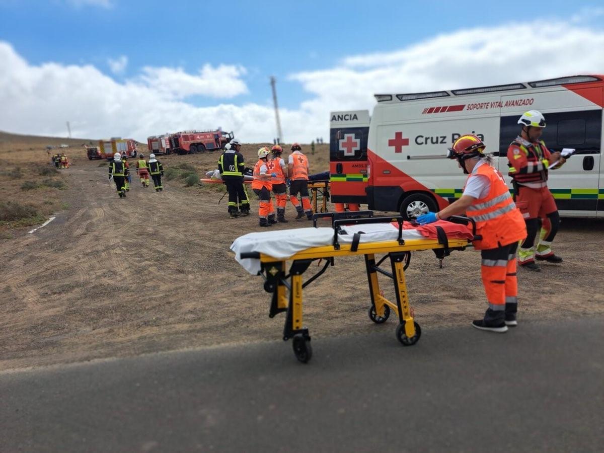 Simulacro de accidente aéreo cerca del Aeropuerto César Manrique-Lanzarote