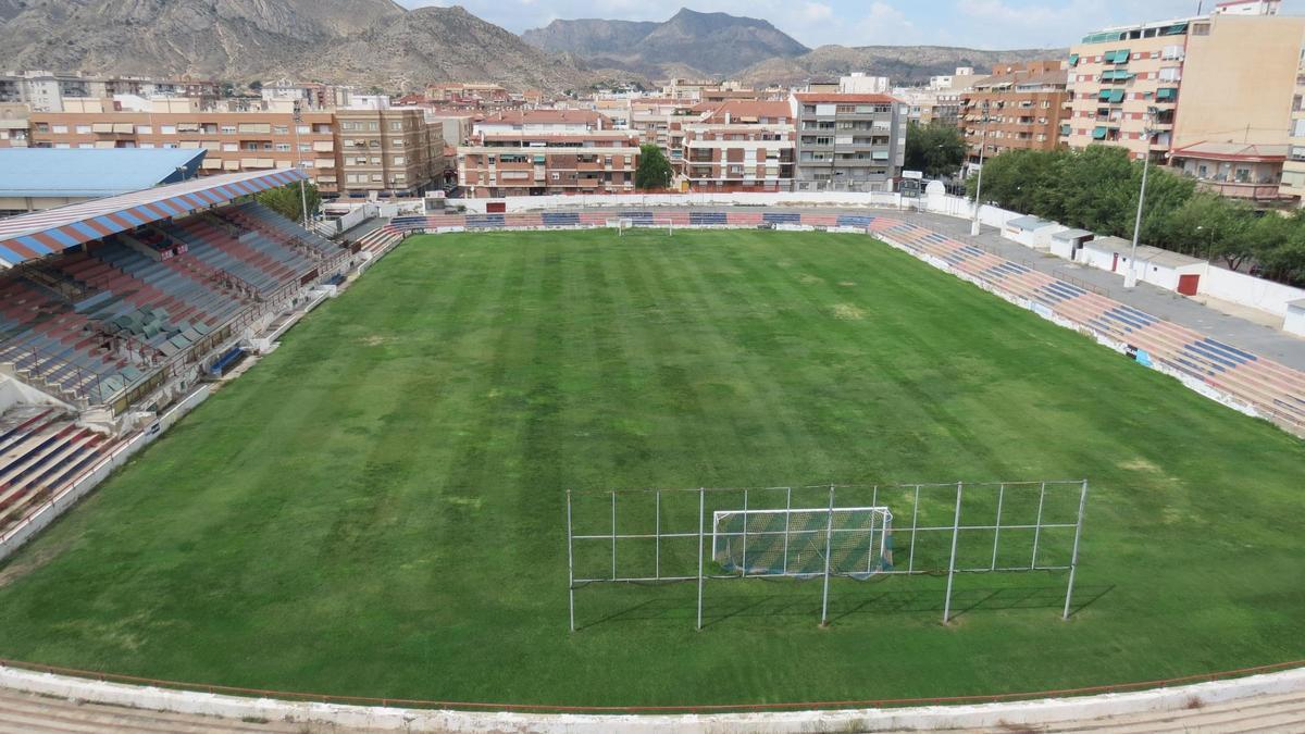Imagen aérea del viejo estadio Pepico Amat de Elda.