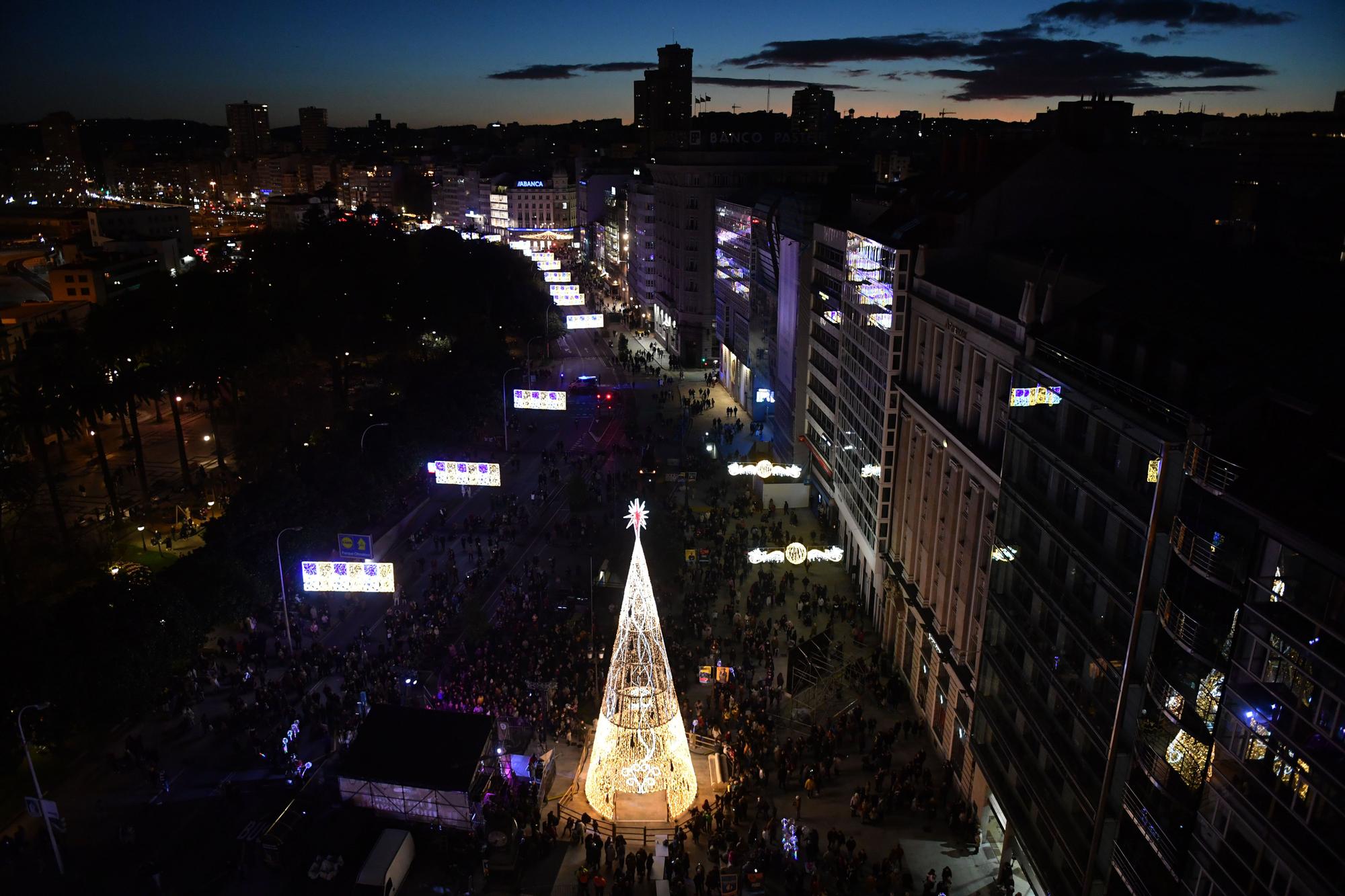 Encendido de las luces de Navidad en A Coruña