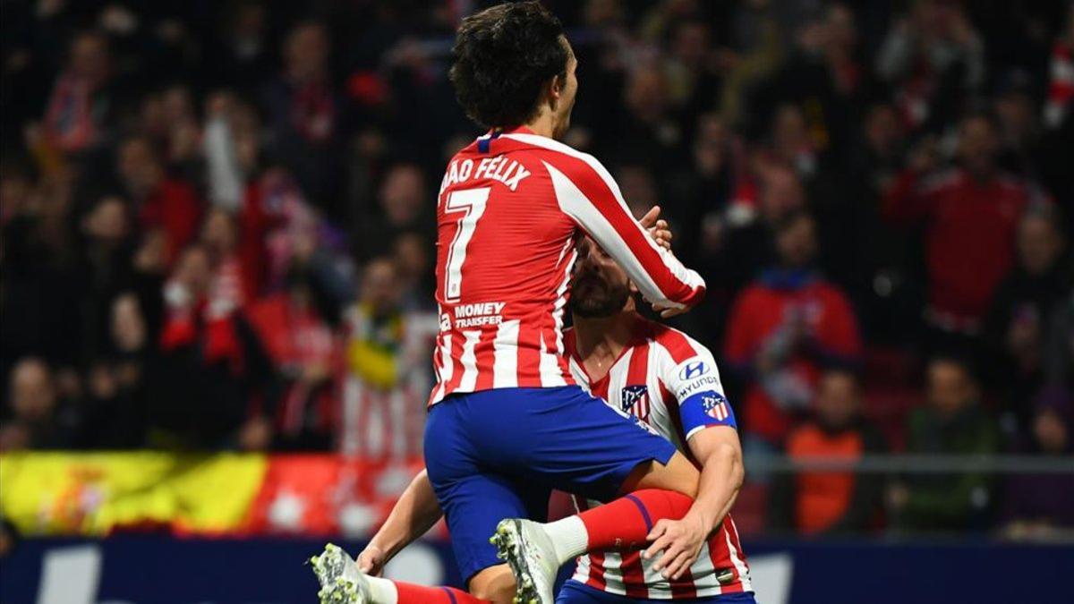 Joao Félix celebró por todo lo alto el gol que anotó ante el Villarreal