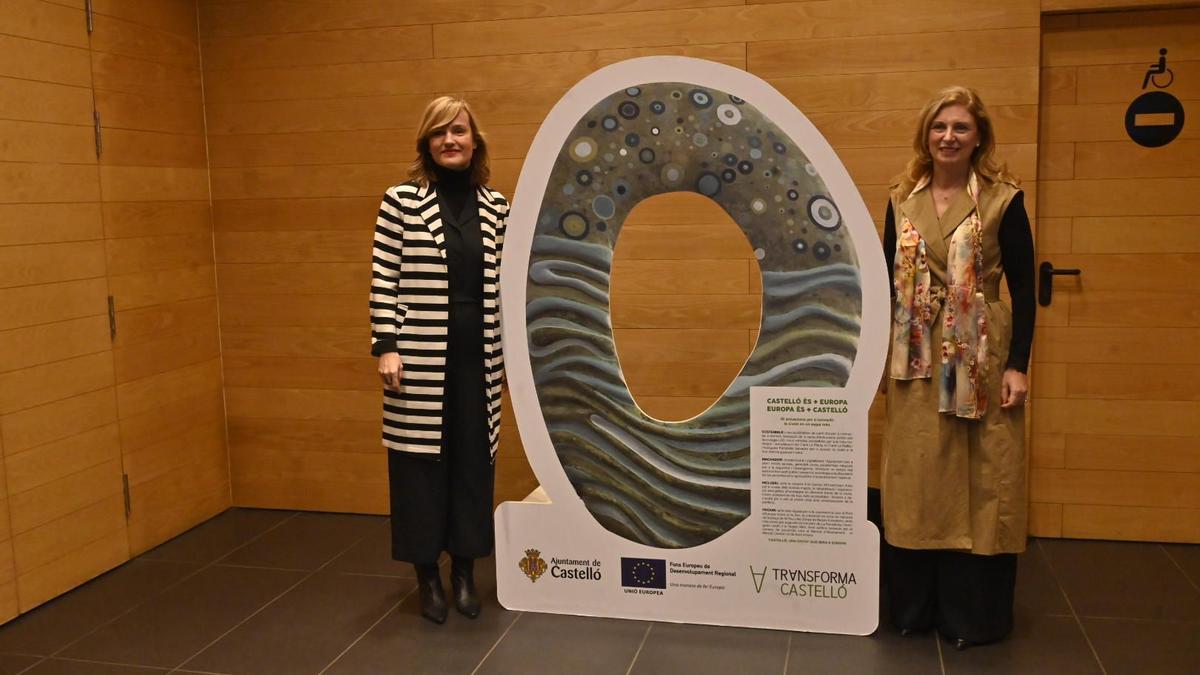La ministra, Pilar Alegría, y la alcaldesa, Amparo Marco, en la entrega de los premios 'Europa transforma Castelló'