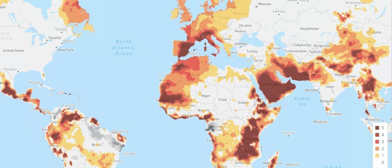 Anomalías climáticas registradas ayer, día 27 de octubre, en el mundo