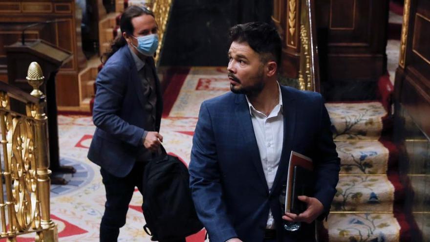 Rufián i Iglesias al Congrés dels Diputats, el passat mes de maig |