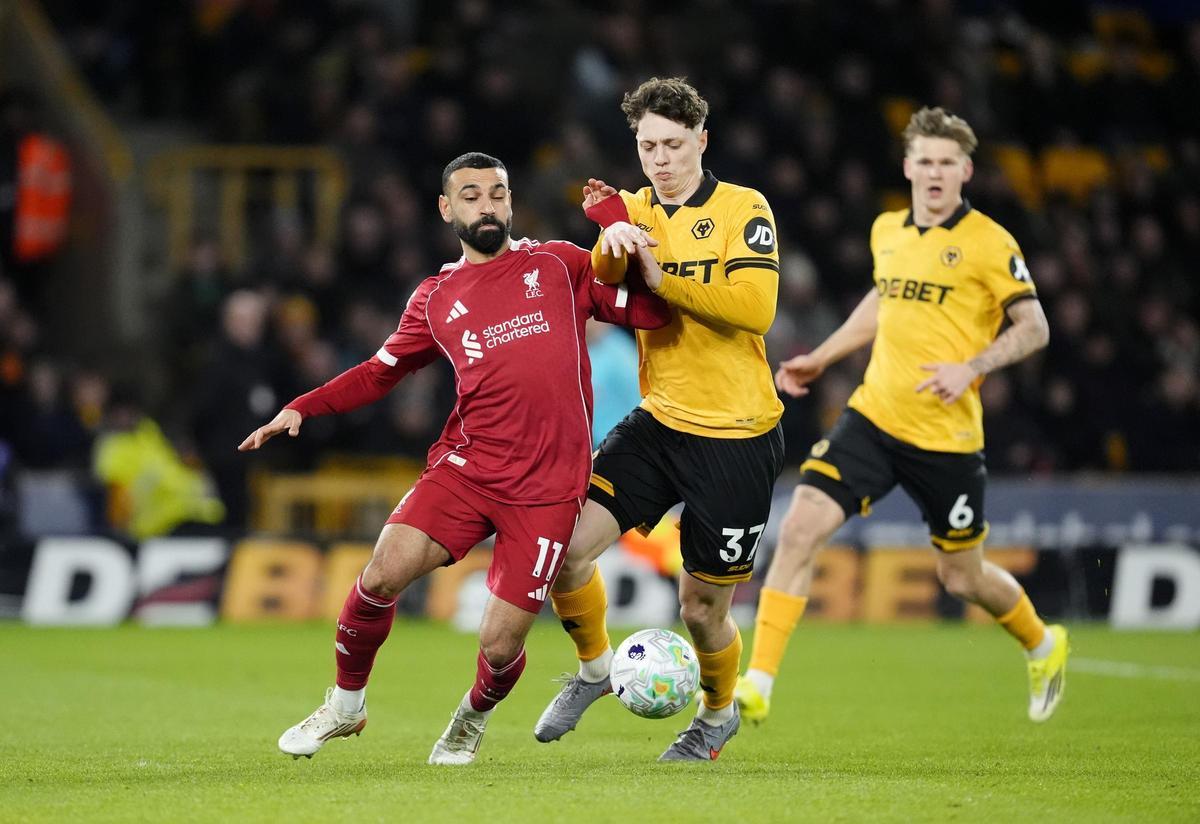 Salah ante el Wolves en la FA Cup