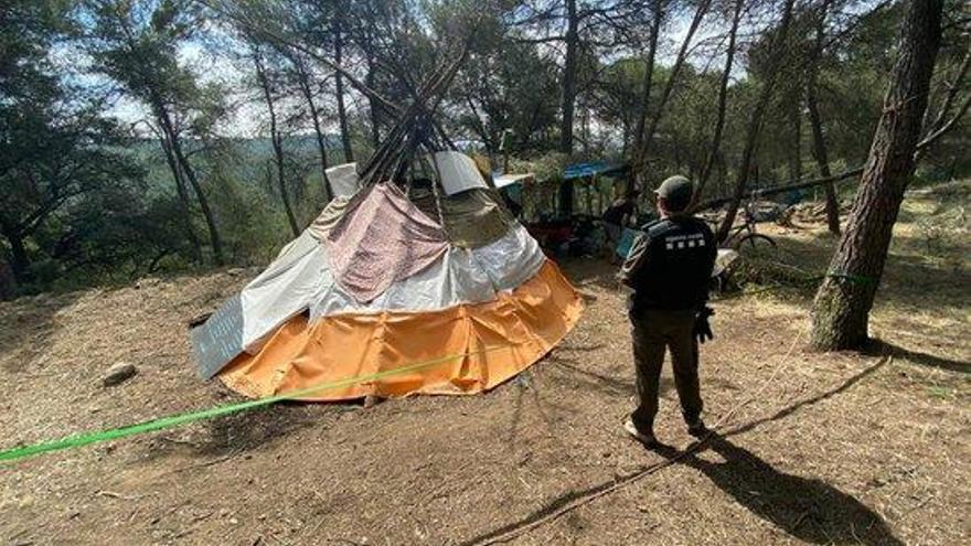 Imatge de l&#039;acampada il·legal detectada a Gaià (Bages)