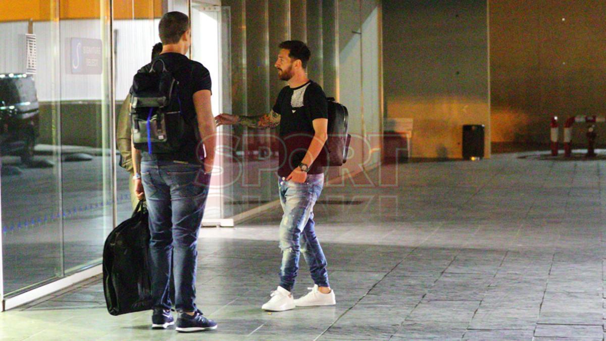 Messi, en el aeropuerto de El Prat