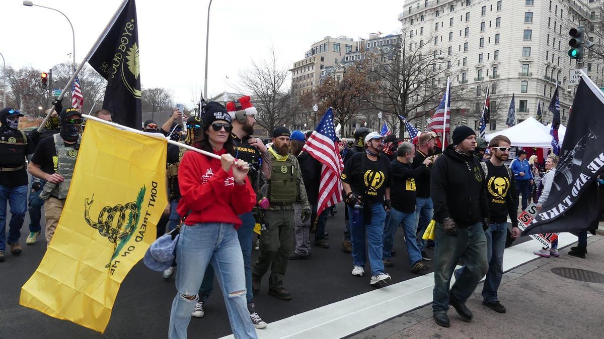 Partidarios del presidente de Estados Unidos, Donald Trump, durante las manifestaciones celebradas en Washington contra los resultados de las presidenciales.