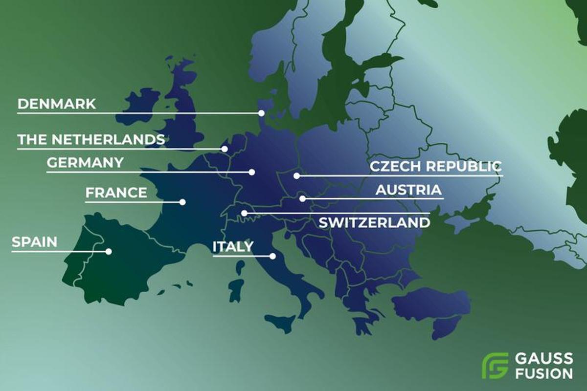 Mapa de los posibles emplazamientos para albergar la primera generación de plantas de fusión nuclear en Europa.