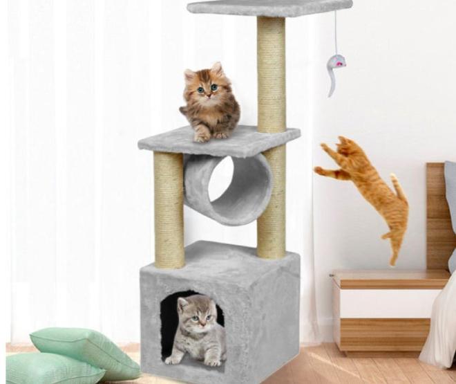 Árbol para gatos con tres alturas