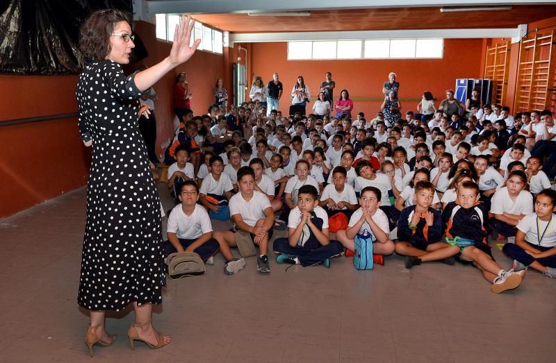 20/06/2018 CARRIZAL, INGENIO. La ingeniera aeronáutica de la Nasa, Mar Vaquero, ofrece una charla a los alumnos del colegio de primaria Tomás Morales. SANTI BLANCO  | 20/06/2018 | Fotógrafo: Santi Blanco