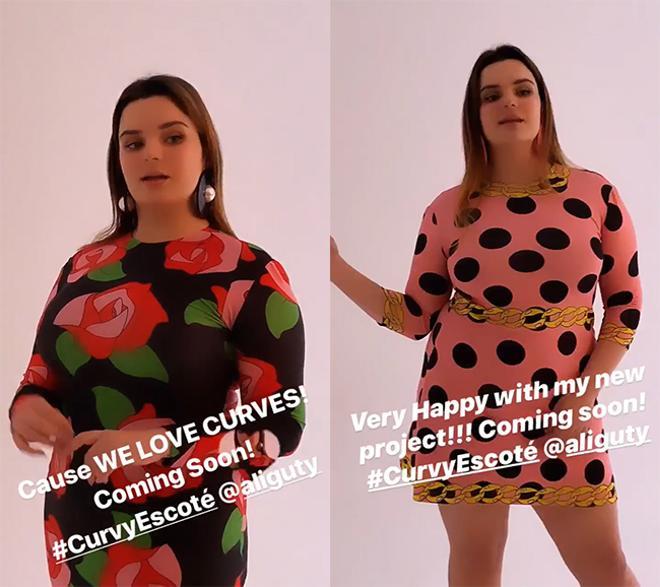 Primeros diseños de la colección 'curvy' que prepara María Escoté, publicados en Instagram