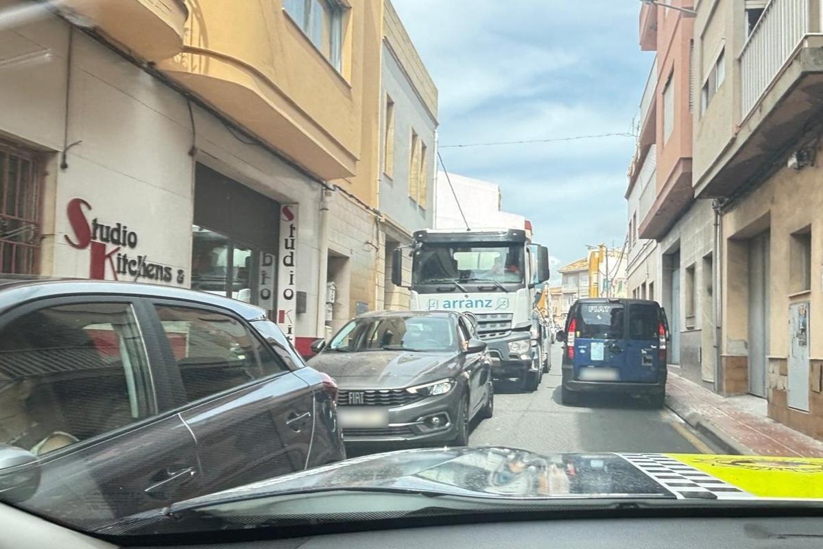 Imagen del colapso captada desde un coche policial
