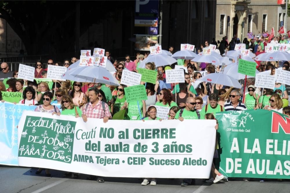 La protesta de educación en Murcia, en imágenes