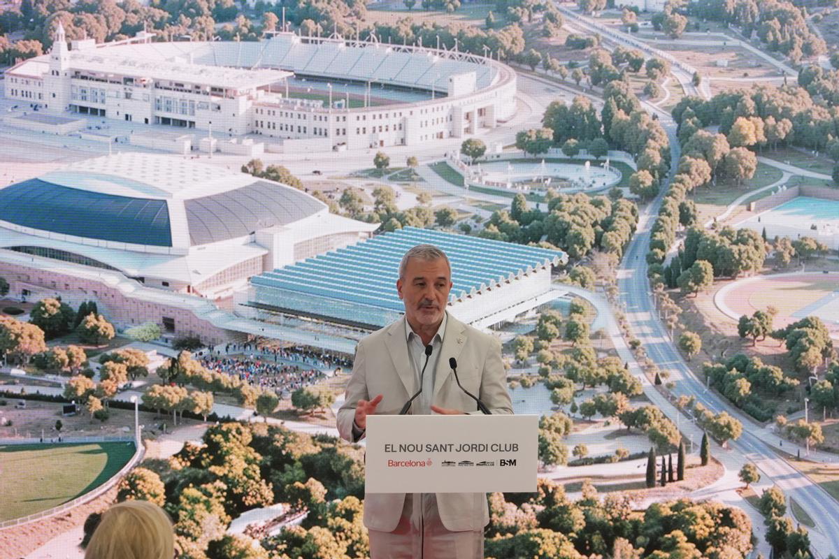 El alcalde Jaume Collboni presenta el proyecto ganador del nuevo Sant Jordi Club El alcalde Jaume Collboni presenta el proyecto ganador del nuevo Sant Jordi Club