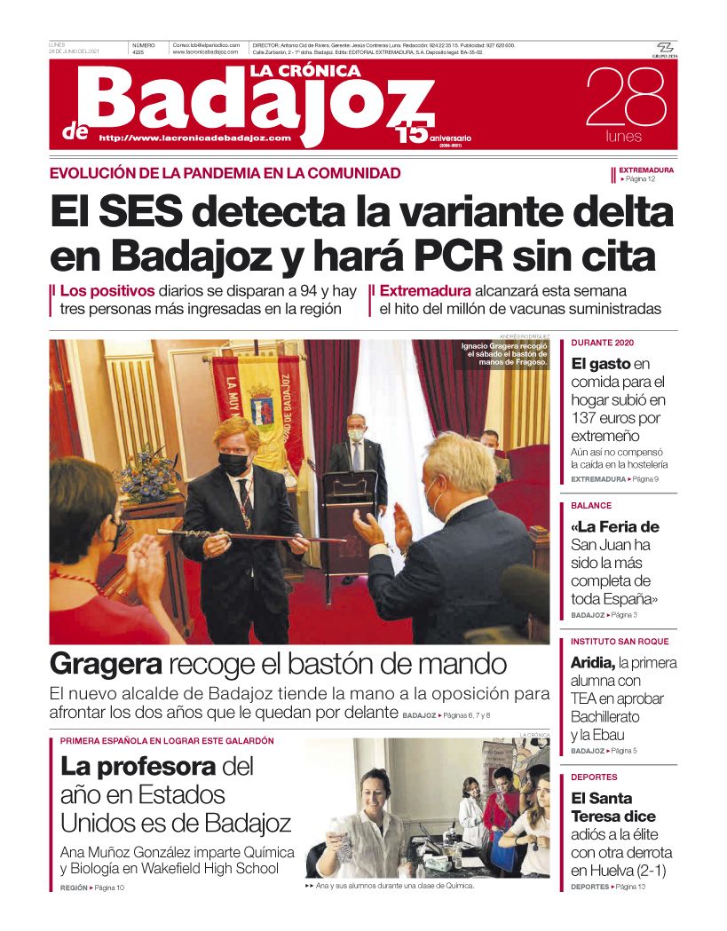 Consulta la portada correspondiente al día 28 de junio del 2021