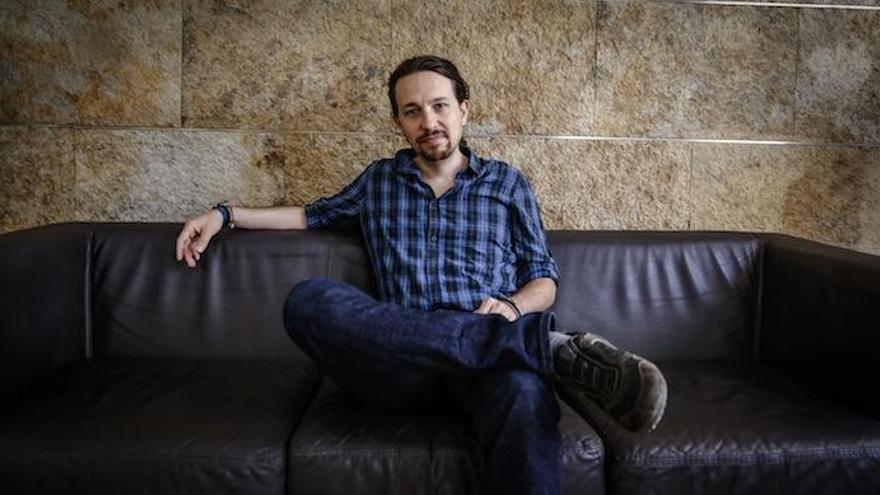 Pablo Iglesias, instantes antes de la entrevista.