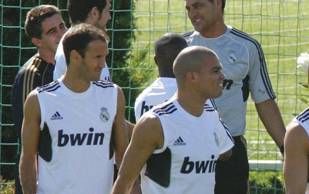 Carvalho y Pepe, en un entrenamiento con el Real Madrid